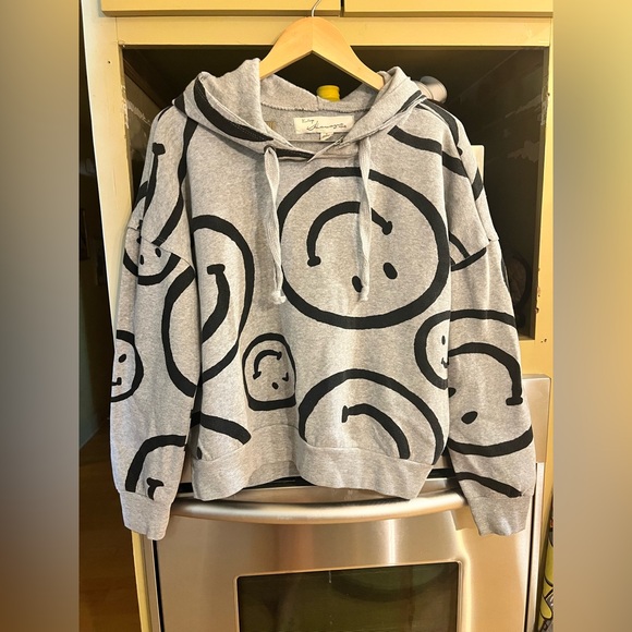 Vintage Havana Gray/Black Smiley Hoodie NWT Sz.S - Picture 1 of 4